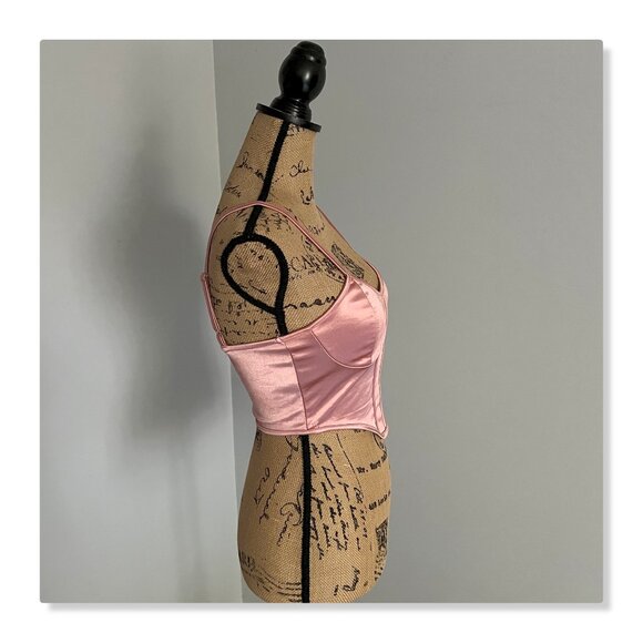 SHEIN Bustier Crop Satin Cami Top Sz XS - Picture 5 of 10